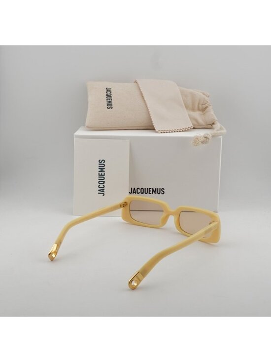 Jacquemus AZZURO JAC/47 C3 Sunglasses Pear Rectangle Frame, Peach Lenses main image 12